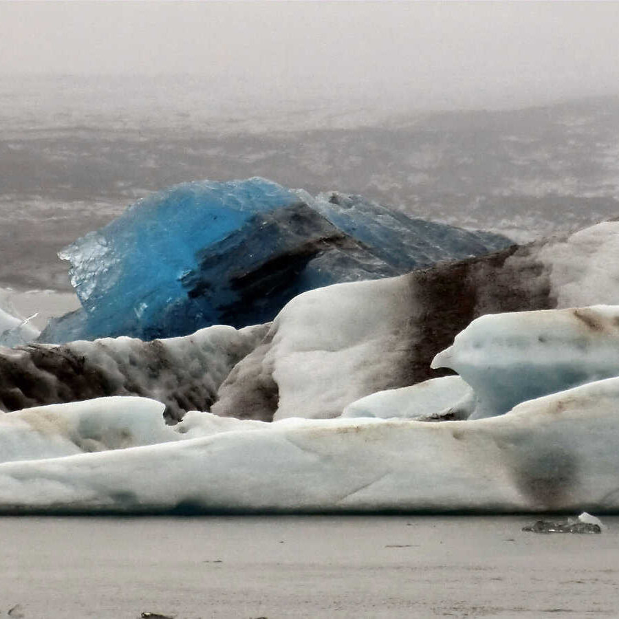 Glaciären Solheimajökull nära Vik