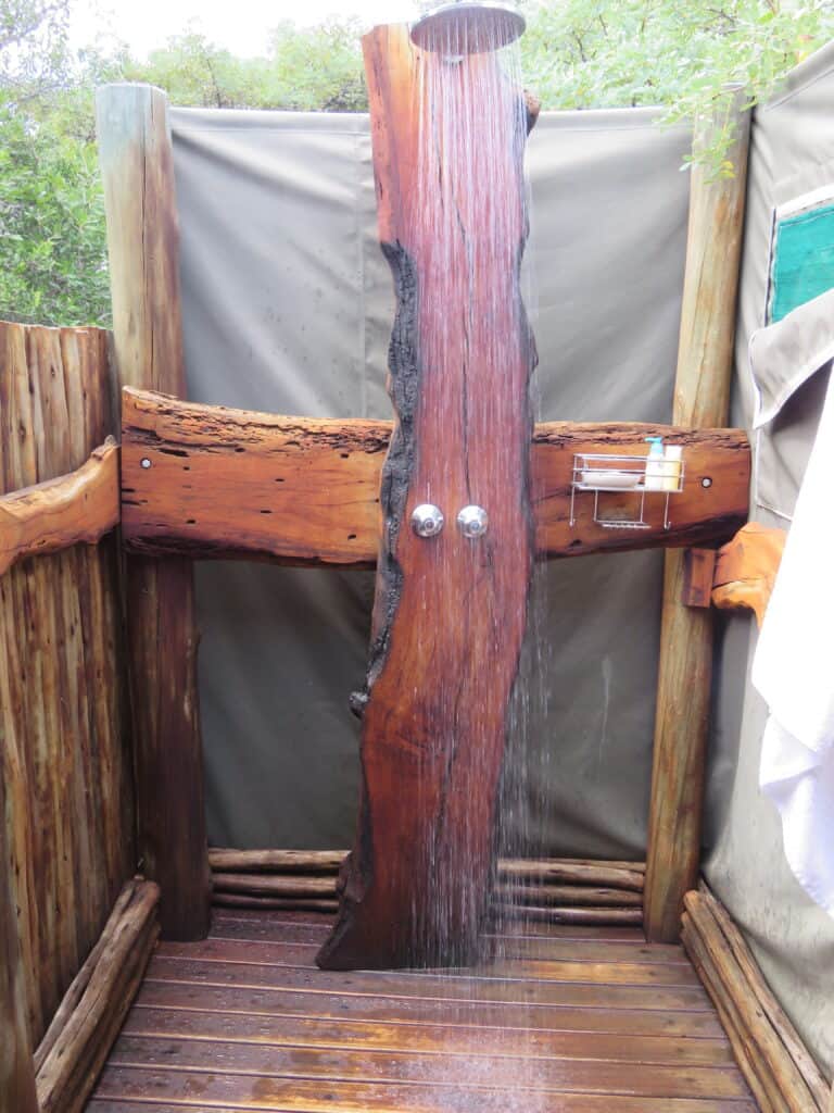 Entabeni game reserve, outdoor shower, South Africa