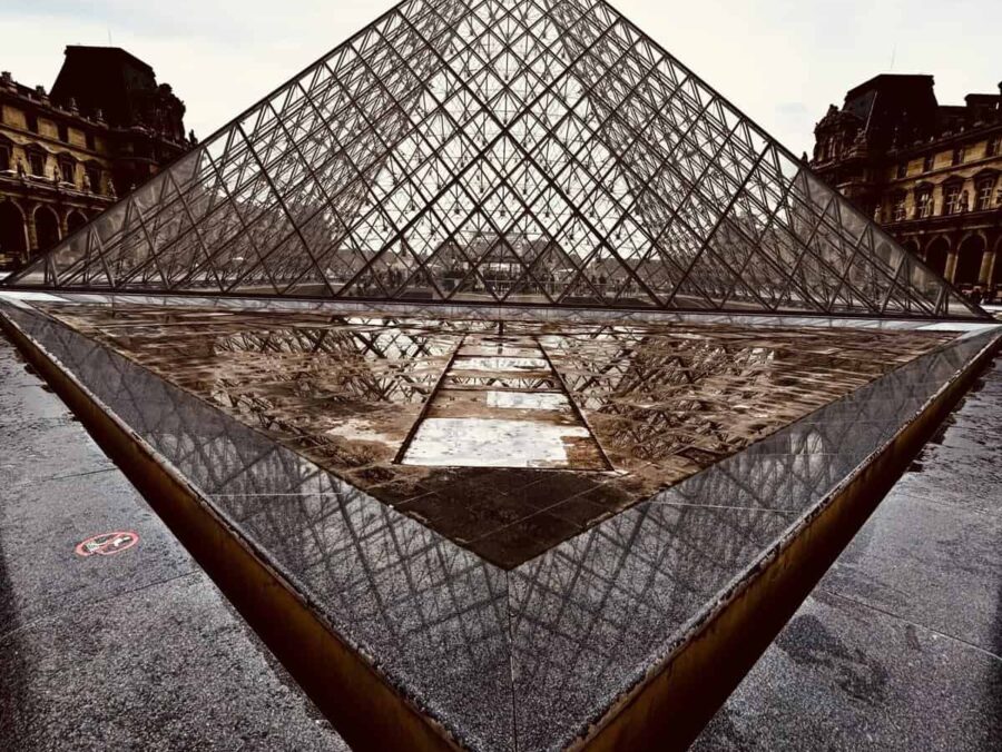 Louvre Pyramid Paris by night
