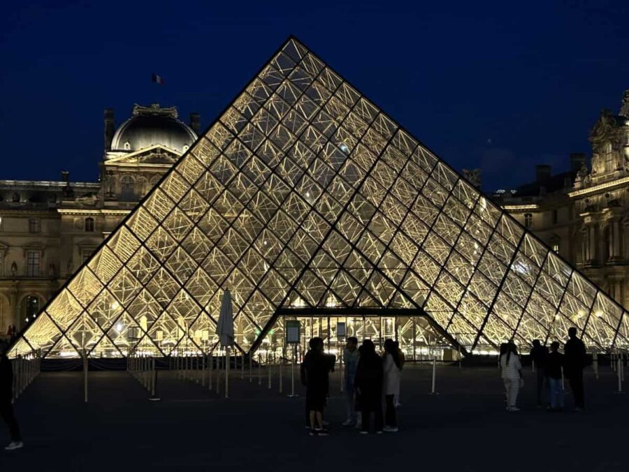 Louvre Pyramid Paris by night