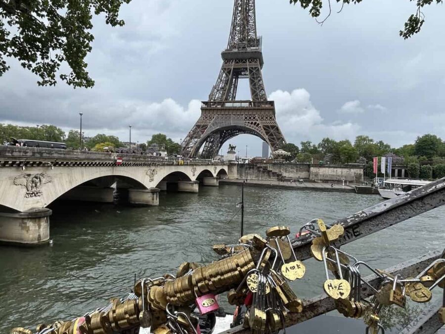 Love locks Eiffel Tower Paris
