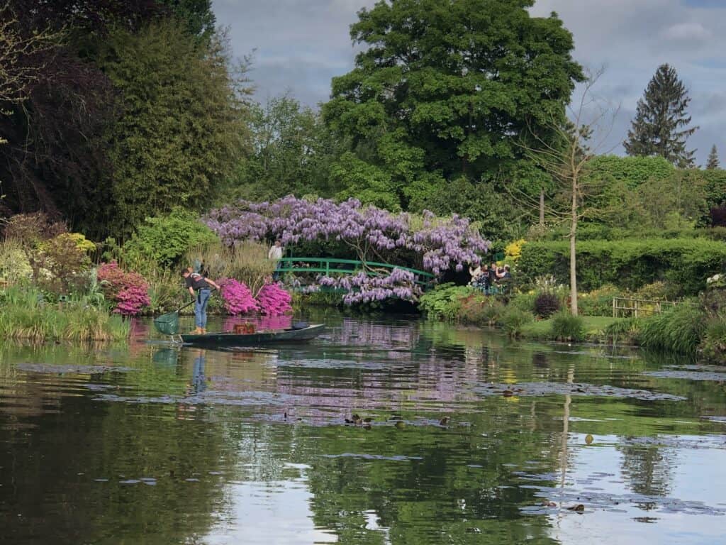Gardening in Monet's garden Giverny