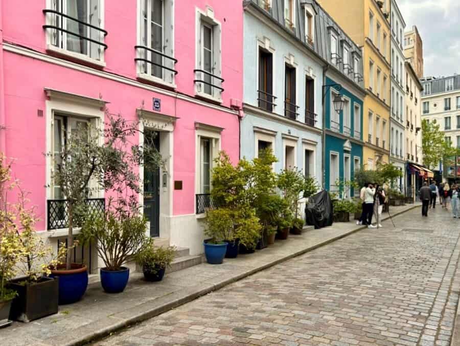 Colourful cute street Rue Cremieux Paris