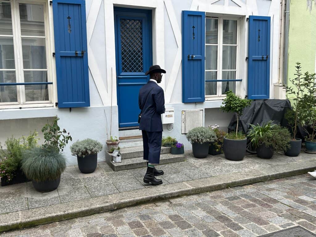 Colourful cute street Rue Cremieux Paris