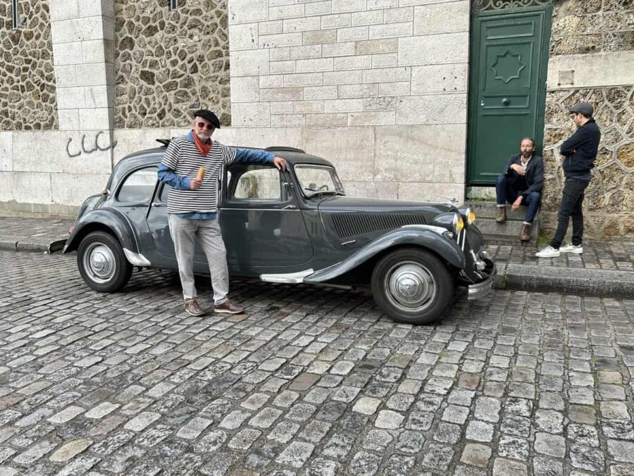 Frenchman? and his? Citroen Traction 1938 near Sacre Coeur Paris