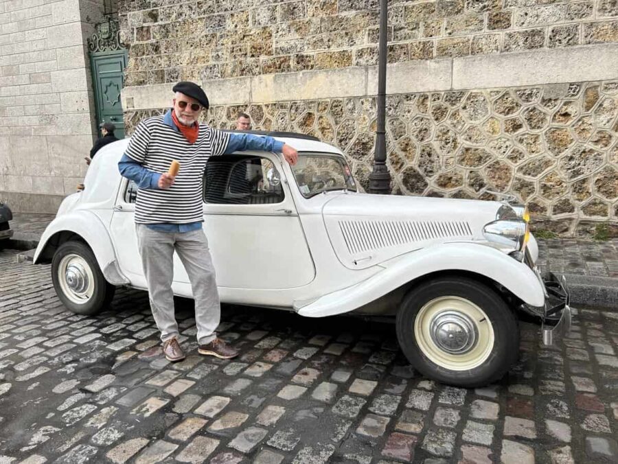 A true Frenchman and his baguette