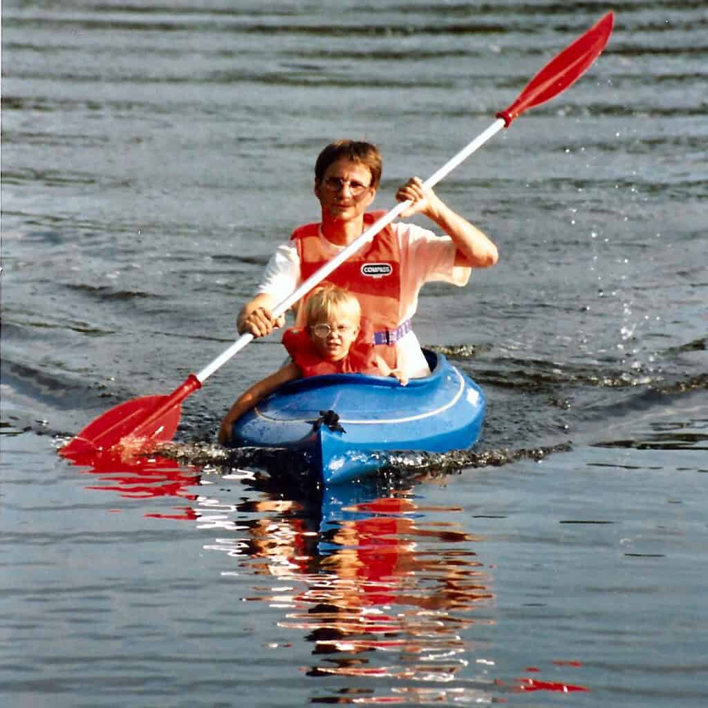 PeA canoing with son at Blue Lagoon