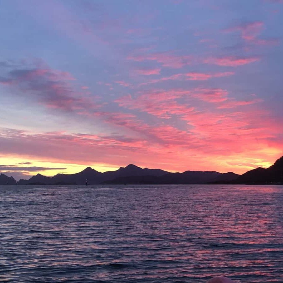 Sunset with Lofoten in background