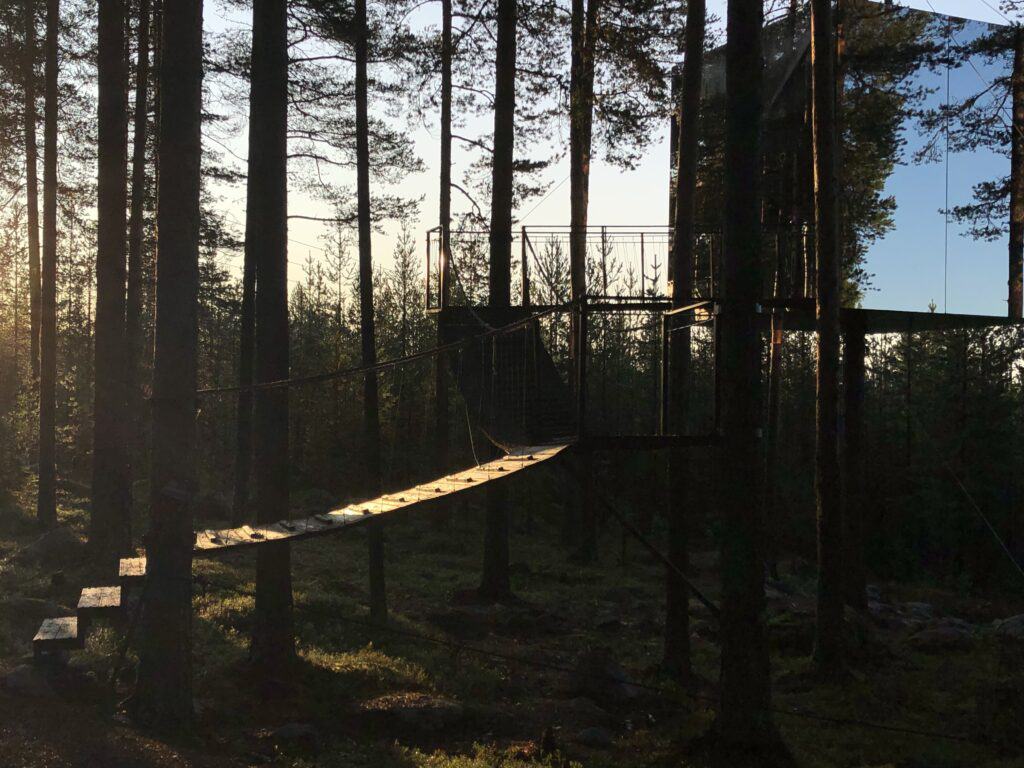 Our Mirror cabin at Tree Hotel in Harads, Sweden