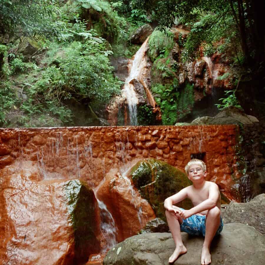 Hidden warm waterfall Azores