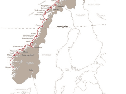 Hurtigruten route map