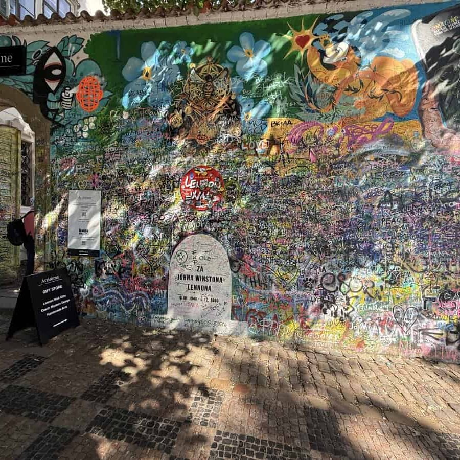Lennon wall Malá Strana, Prague castle