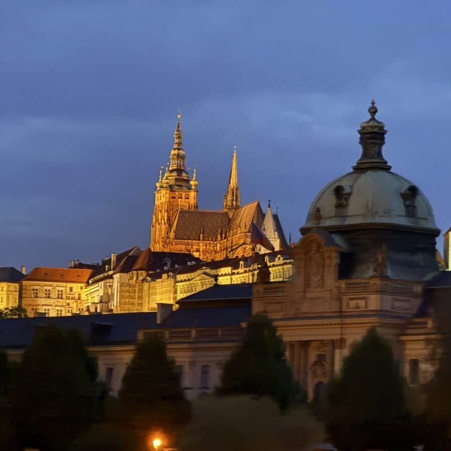 Prague castle by night