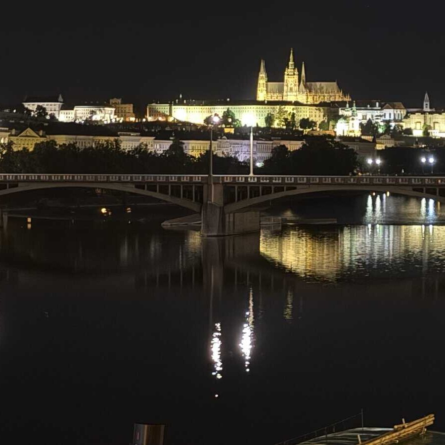 Prague castle by night
